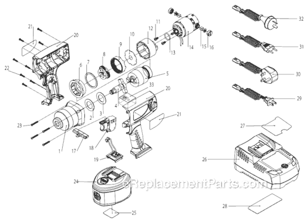 Page A Diagram and Parts List for CP8748EL 8941087489 Chicago Pneumatic Wrench